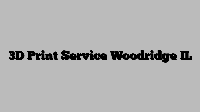 3D Print Service Woodridge IL